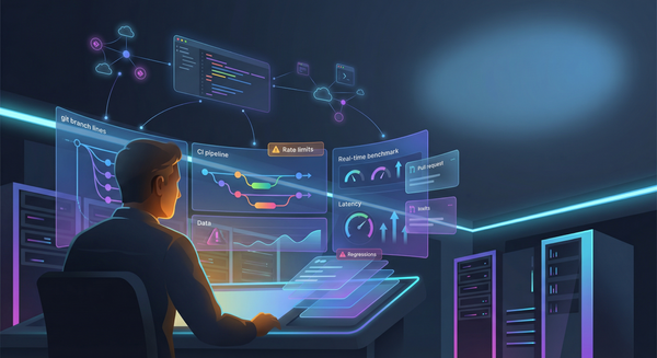 AI coding release wave control room illustration